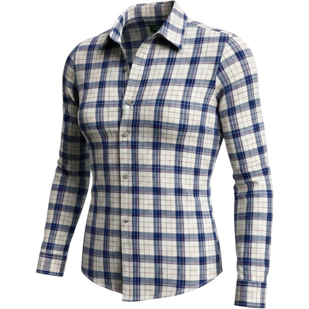 United Colors of Benetton Shirt Men Size S. Plaid Blend Long Sleeve